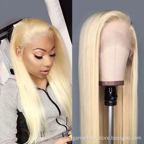 100% Virgin Blonde 613 Russian Hair Curly Front Lace Wig. Hd Transparent 30 inch 613 full lace wig human hair virgin